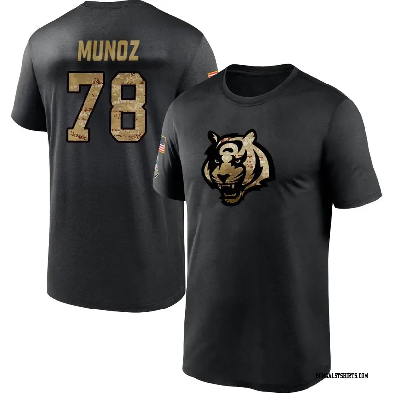 Men's Cincinnati Bengals ＃78 Anthony Munoz Black 2020 Salute To Service Performance T-Shirt